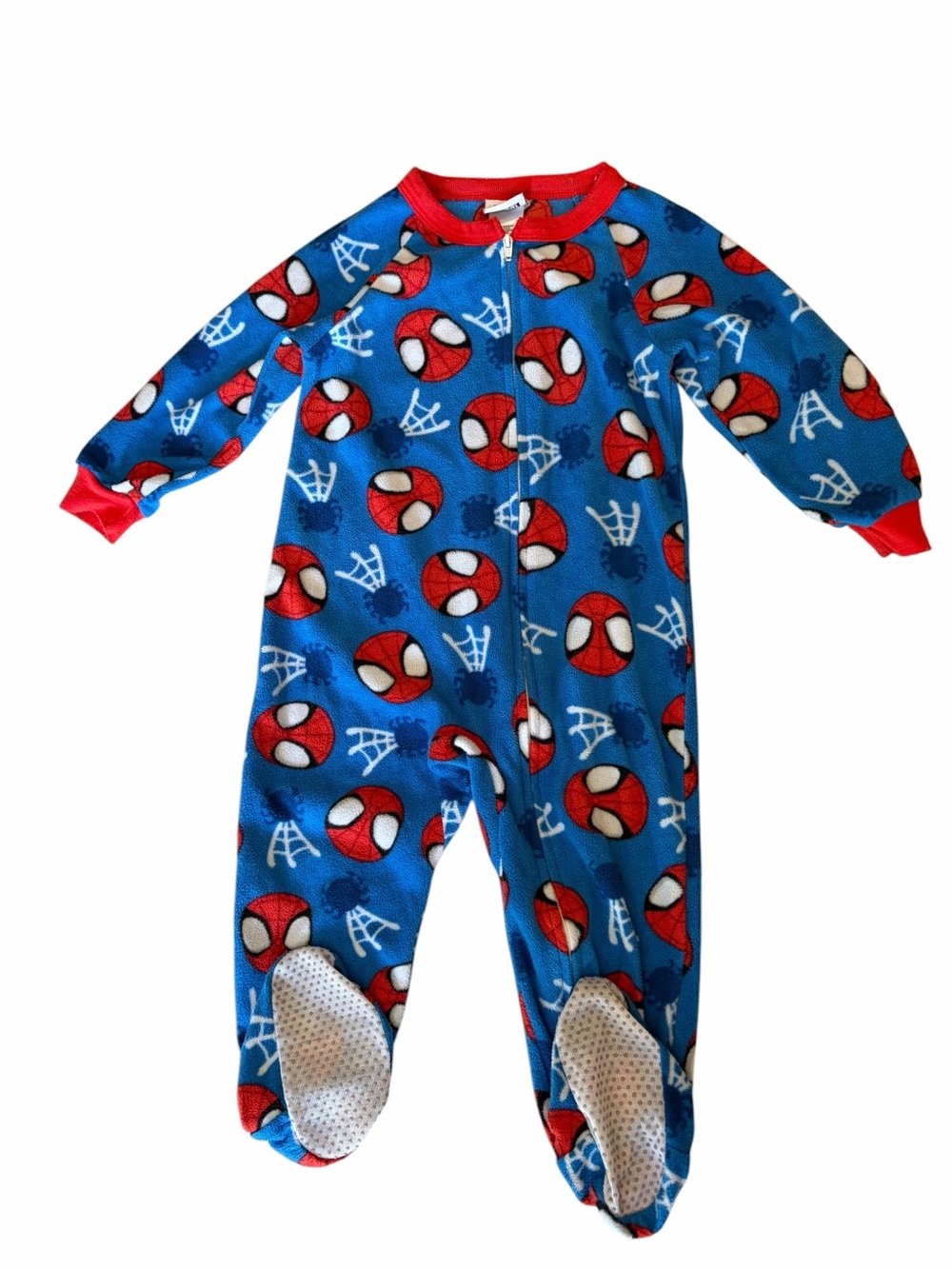 Marvel Blue and Red Spider-Mask Kids Footie Pajamas